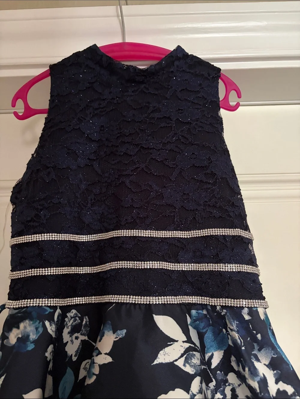 Speechless Navy and Blue Floral High-Low Party Dress